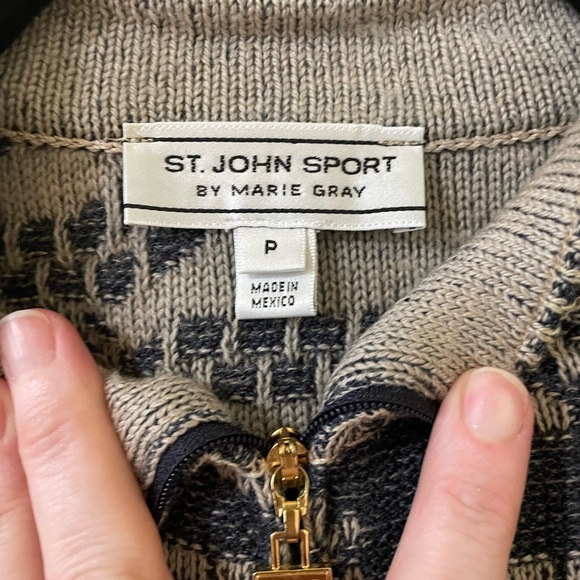 St. John Sport by Marie Gray Full Zip Sweater Size P 2 - Picture 4 of 7